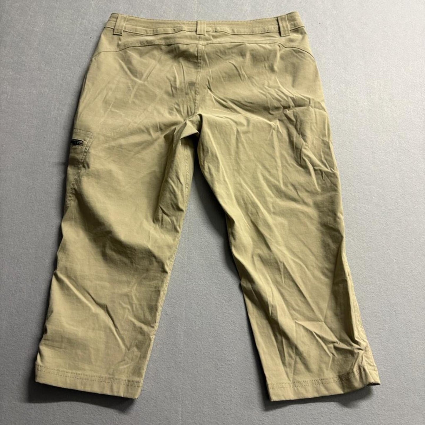 Eddie Bauer Horizon Capri Pants Womens 10 Khaki Tan Nylon Stretch Cargo Hiking