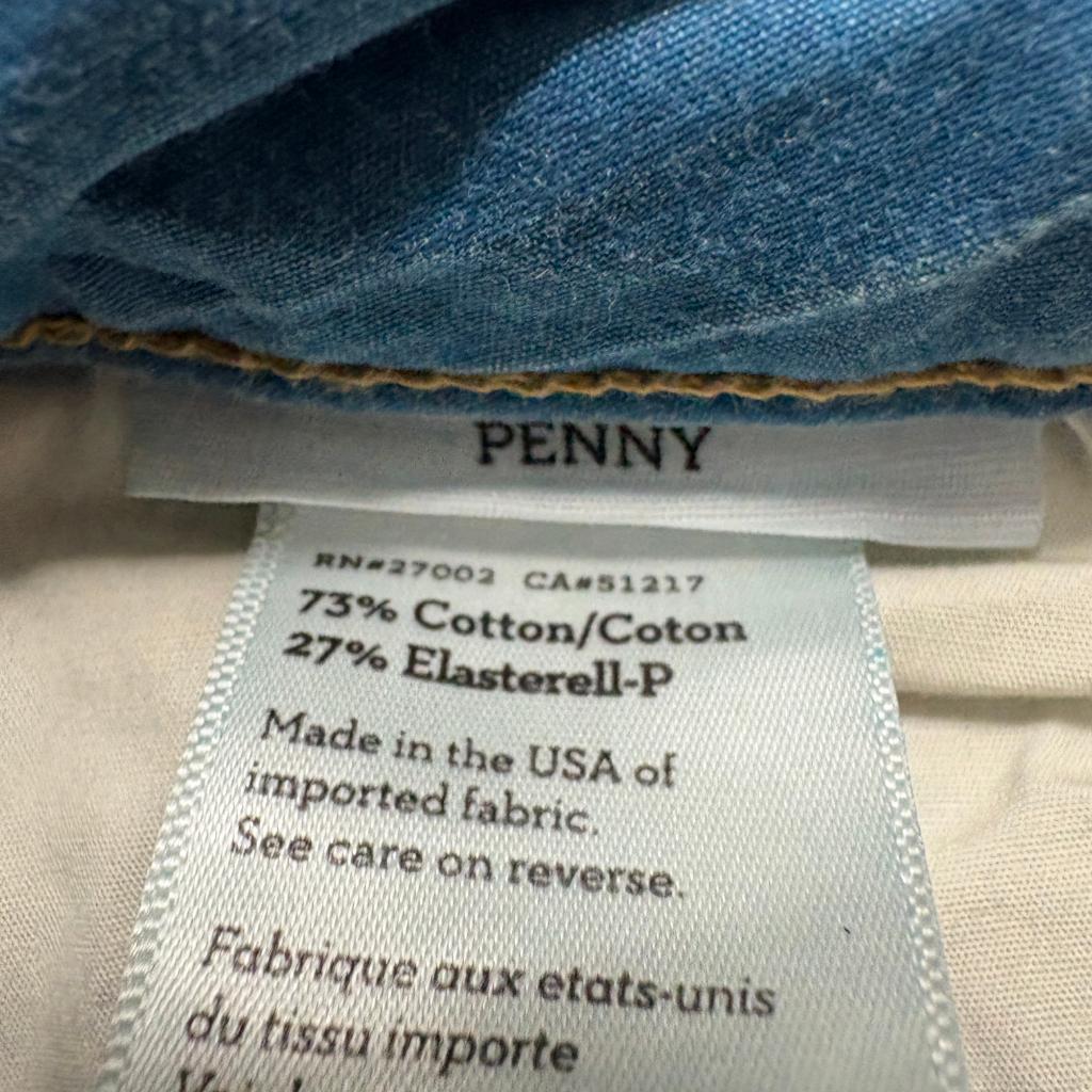 Paige Penny Flare Jeans Womens 27 Blue Denim Stretch Made in USA