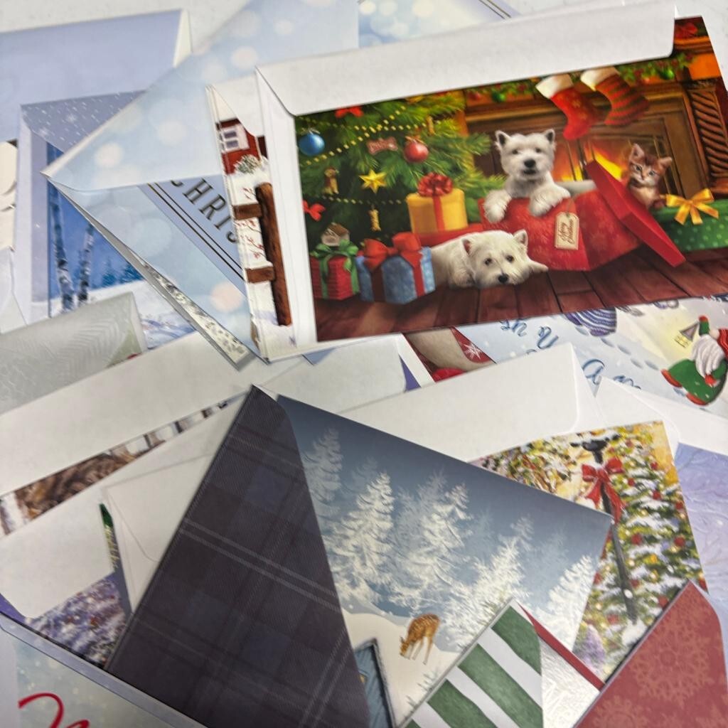 Huge Lot of Assorted Greeting Cards Christmas Birthday Holiday with Envelopes