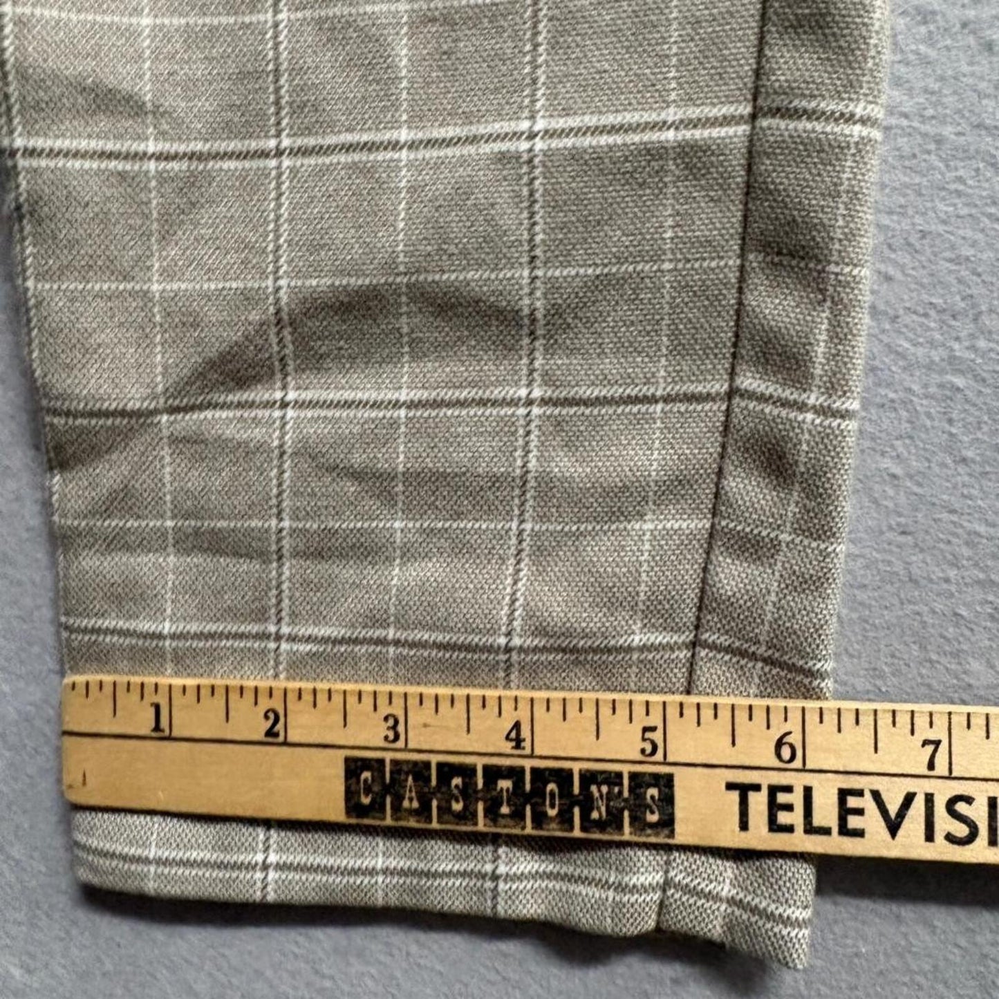 Hollister Epic Flex Skinny Chino Pants Mens 32x34 Beige Plaid Check Trousers