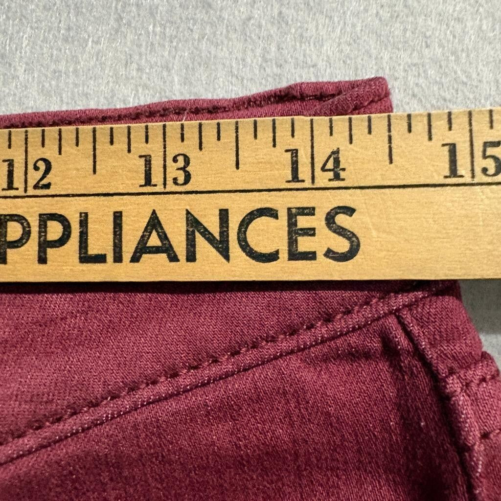 Susina Skinny Jeans Womens 26 Burgundy Red Stretch Denim Pants