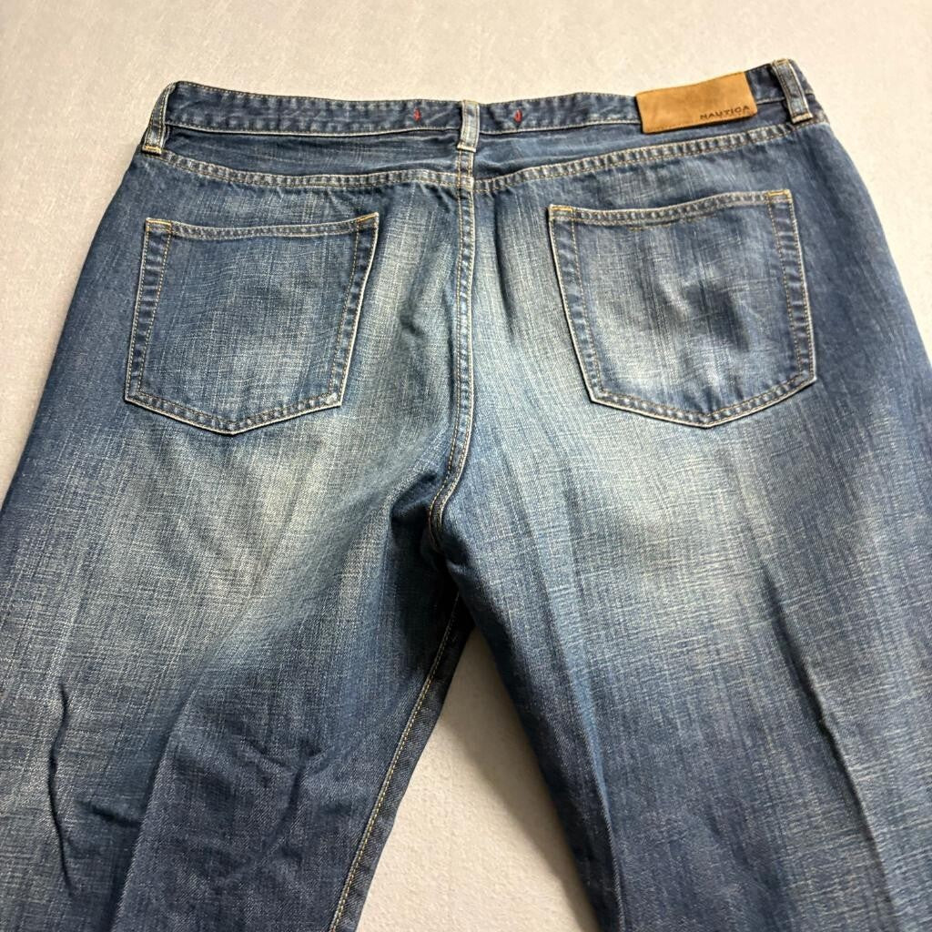 Nautica Jeans Mens 40x30 Blue Denim Straight Leg Classic Fit Pants
