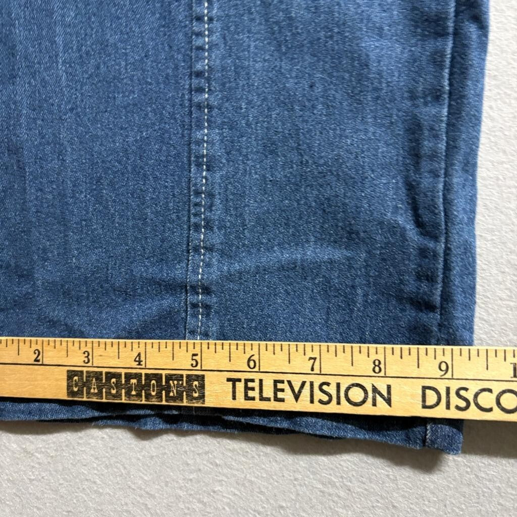 Unbranded Girls Wide Leg Jeans Size XS Blue Denim Elastic Waist Pull On Pants