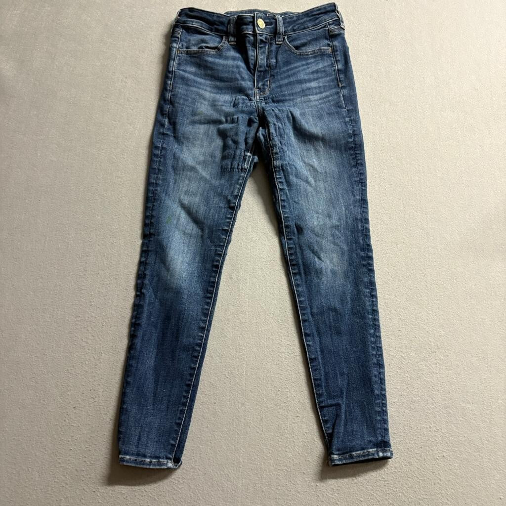 American Eagle Next Level Stretch Skinny Jeans Womens 6 Short Blue Denim