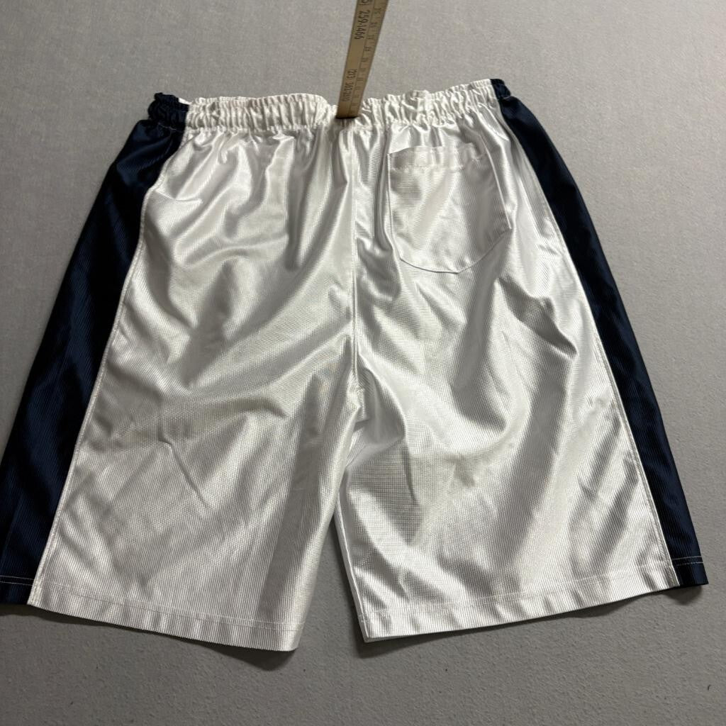 Vintage Nike Shiny Basketball Jersey Shorts Set Mens XL White Navy Made in Italy