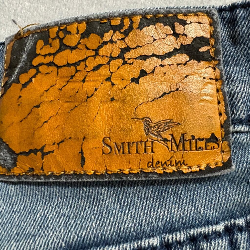 Smith & Mills Denim Mens Jeans 32x32 Blue Stretch Slim Straight Cotton Blend