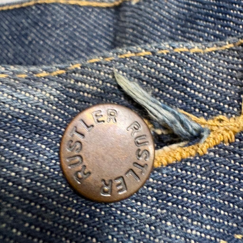 Vintage Rustler Jeans Mens 36x32 Blue Denim Straight Leg Workwear Made in CR
