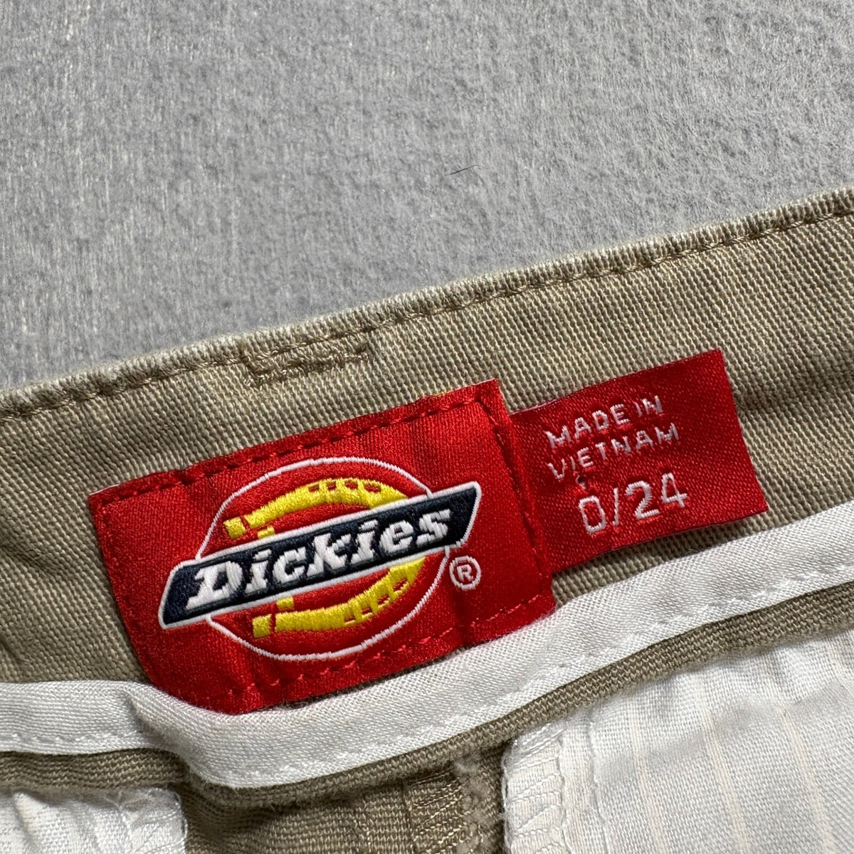 Dickies Girl Chino Pants Womens 0/24 Khaki Beige Stretch Slim Straight Workwear