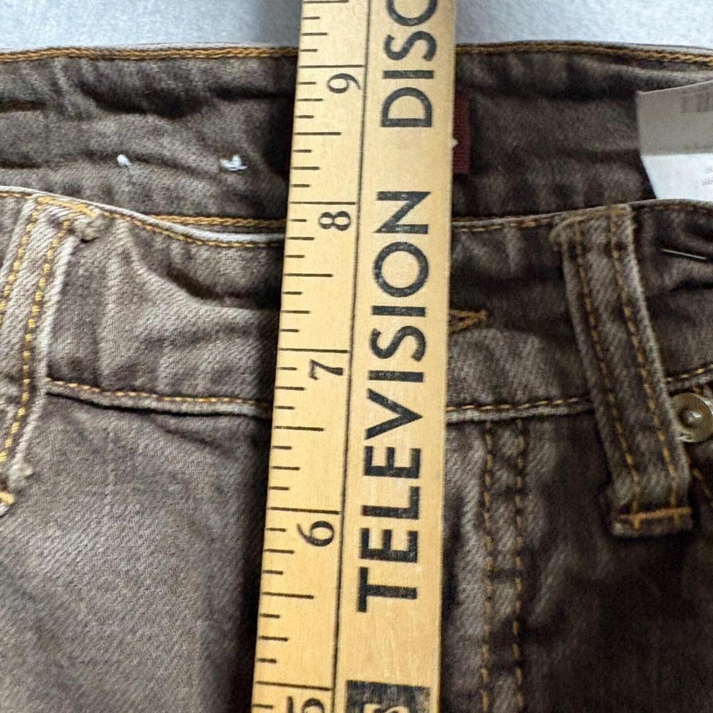 Cambio Norah Straight Leg Pants Womens Size 4 Brown Cotton Blend Stretch