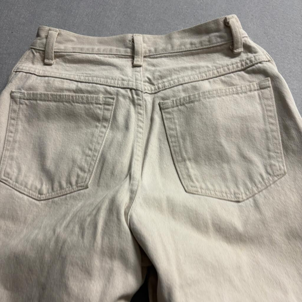 Vintage Wrangler for Women Jeans 8x29 Beige High Rise Tapered Mom Cotton Denim