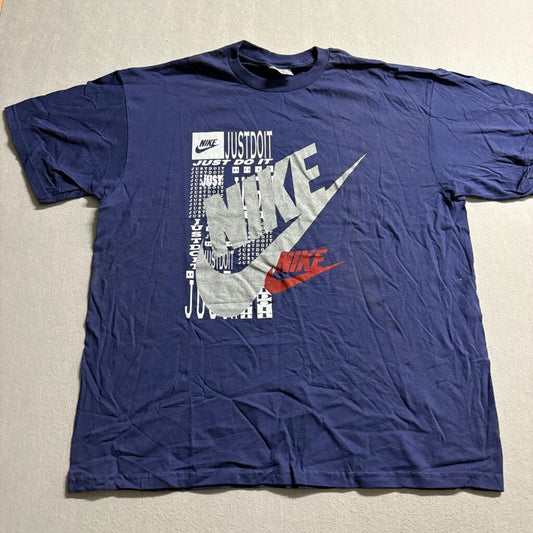 Vintage Nike Just Do It Graphic T-Shirt Mens XL Blue Single Stitch Costa Rica