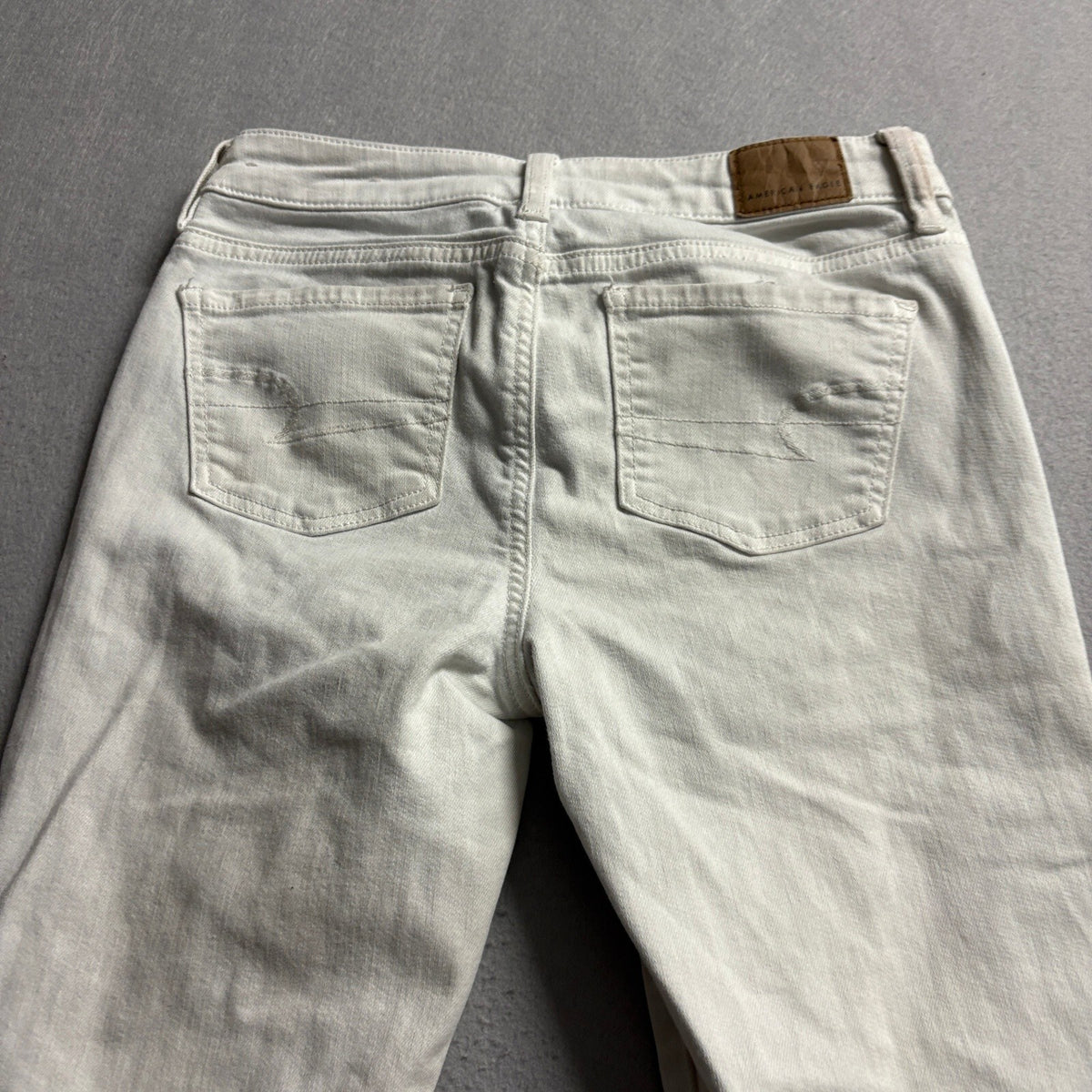 American Eagle Skinny Kick Jeans Womens Size 0 Regular Gray Super Stretch Denim