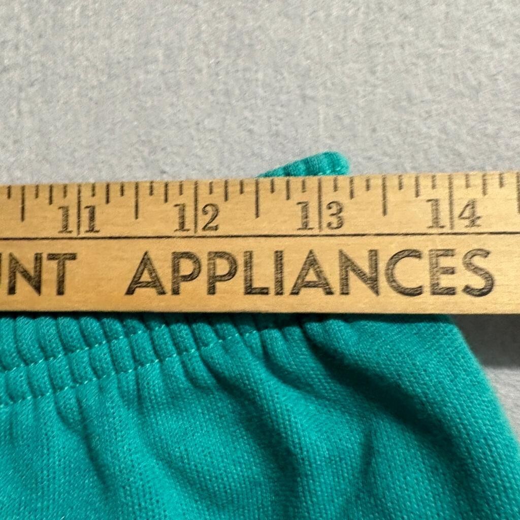 Vintage JE Morgan Sweat Shorts Mens Large Teal Green Fleece Drawstring Made in