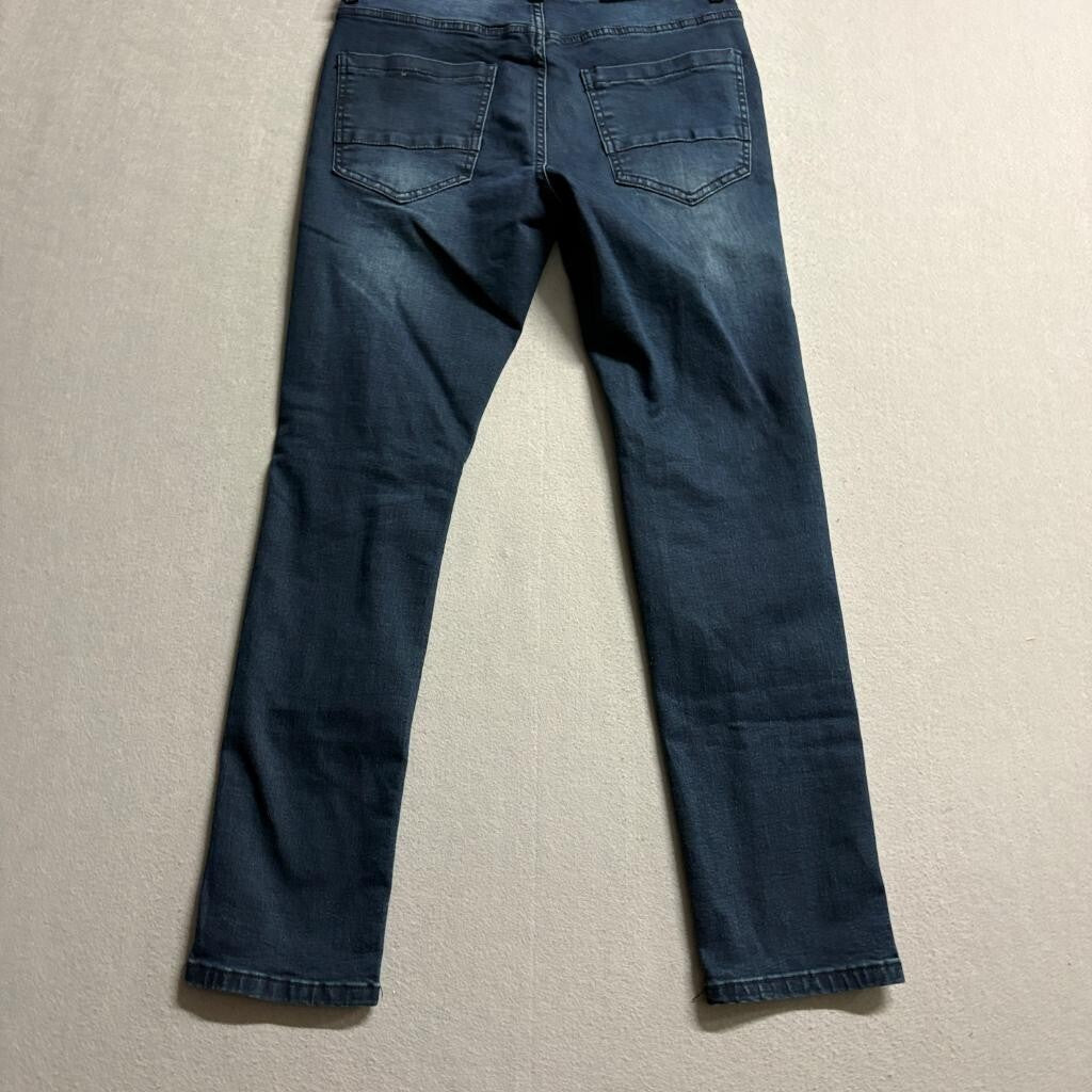 Ace of Diamond Jeans Mens 28x30 Blue Distressed Ripped Slim Straight Stretch