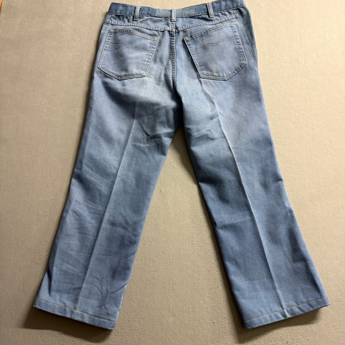 Vintage Towncraft Jeans Mens 32x25 Blue Denim Polyester Blend Straight Leg