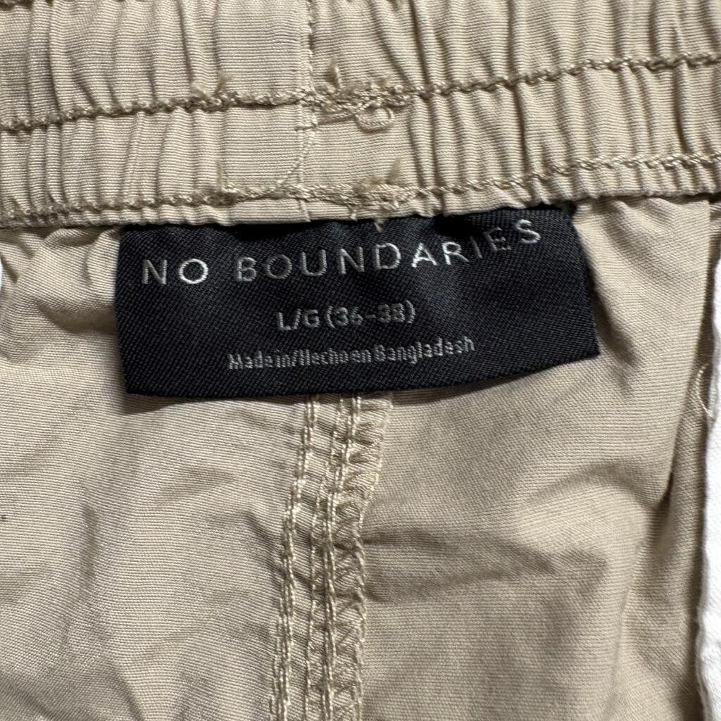 No Boundaries Tech Jogger Pants Mens Large L 36-38 Beige Tapered Leg New