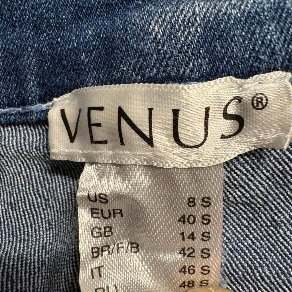Venus Flare Jeans Womens 8S Blue Denim Stretch Mid Rise Bootcut Pants