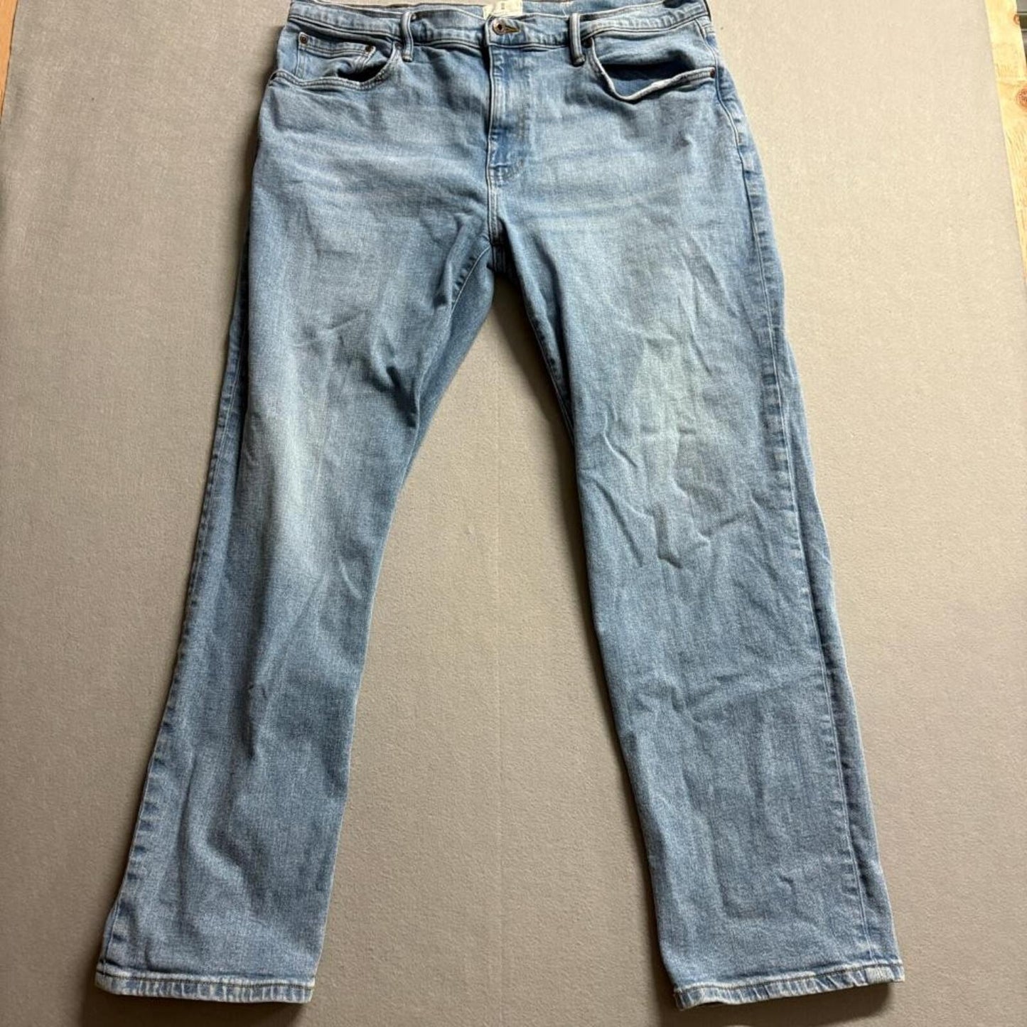 Mutual Weave Jeans Mens 38x30 The Relaxed Light Wash Stretch Denim Blue