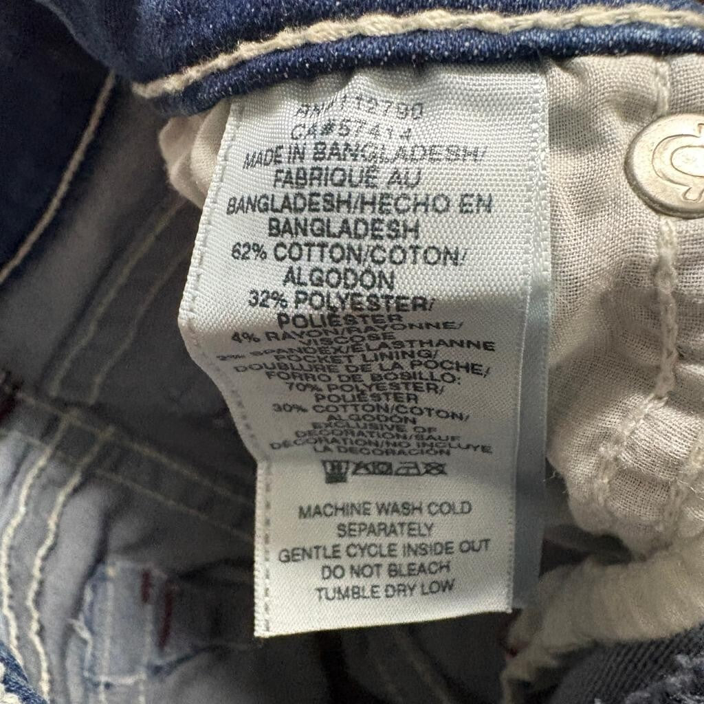 True Religion Becca Mid Rise Bootcut Jeans Womens Size 27 Blue Denim Flap Pocket