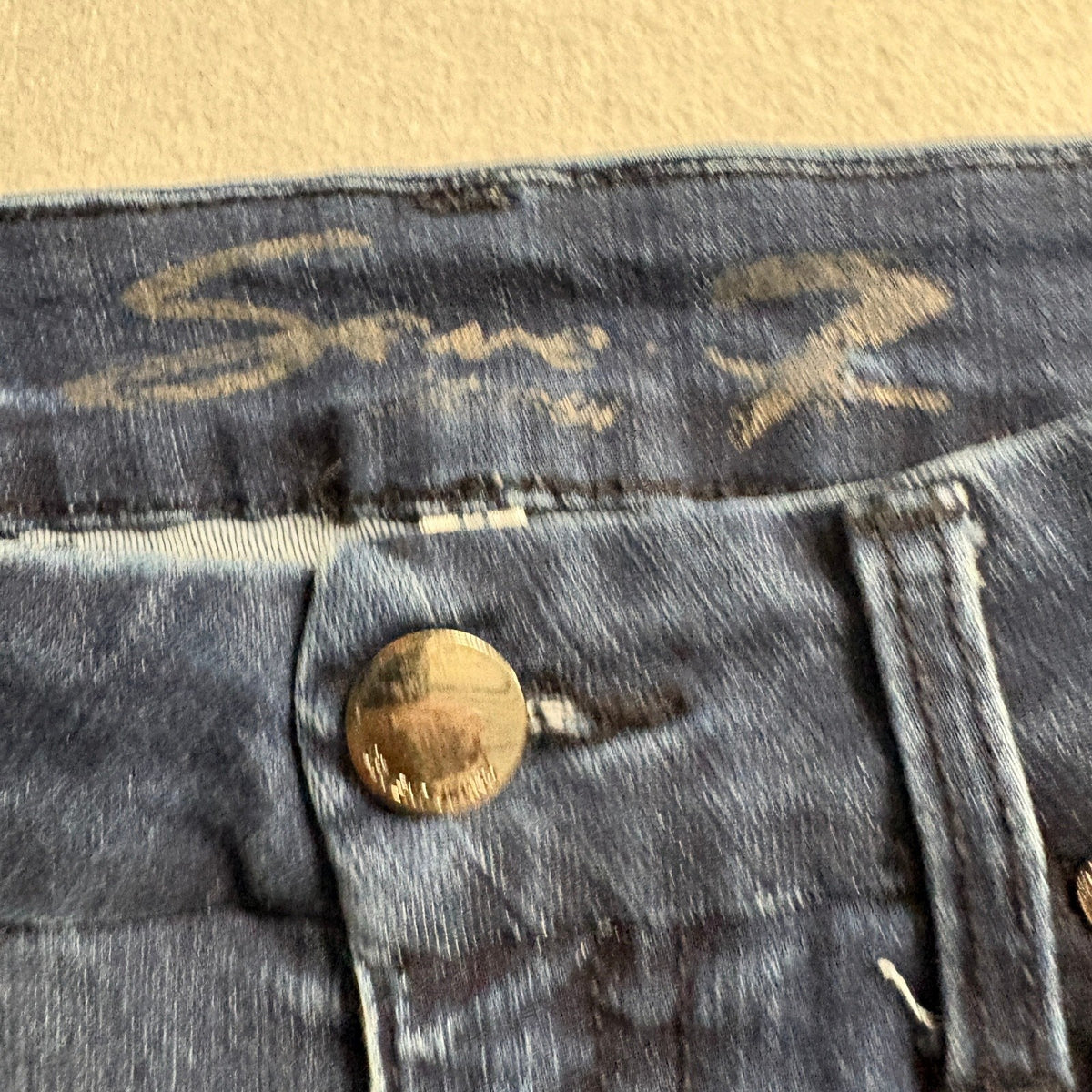 Seven7 Tummy Less Bootcut Jeans Womens 12 Blue Denim Stretch Mid Rise Crop
