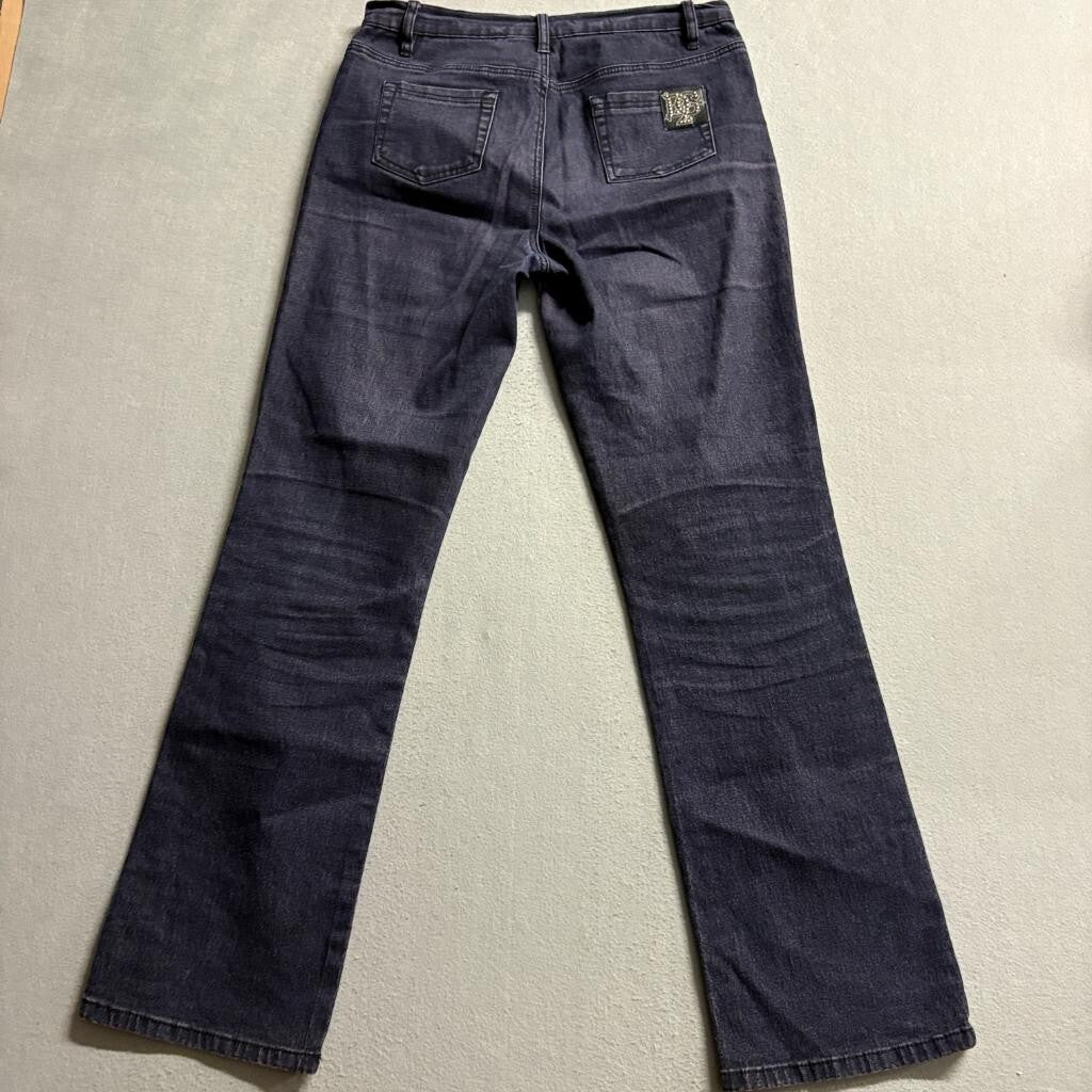 DG2 by Diane Gilman Jeans Womens 4 Dark Wash Bootcut Stretch Denim Purple Hue
