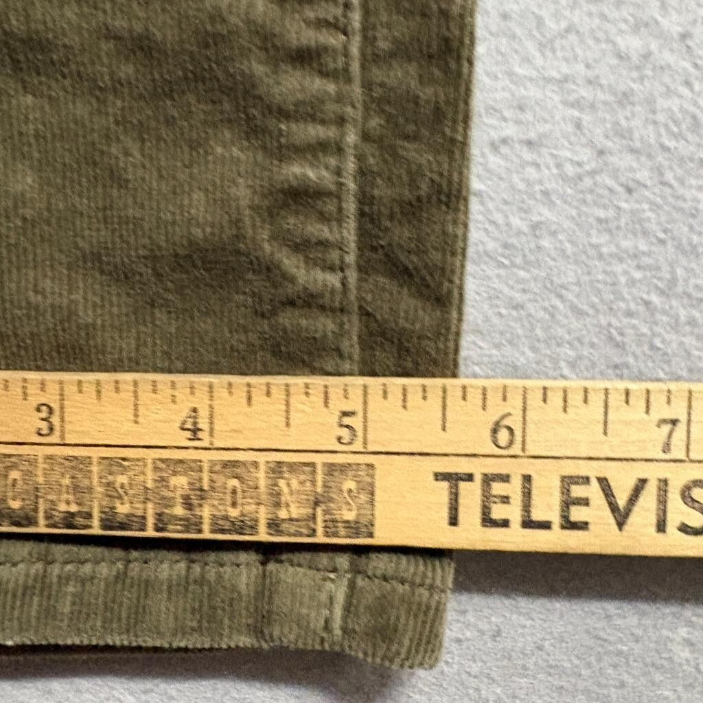 d.jeans Womens Corduroy Pants Size 6 Olive Green Cotton Blend Stretch Straight