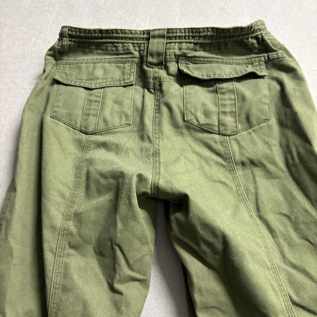 Brandy Melville J Galt Cargo Pants Womens Olive Green Wide Leg Drawstring