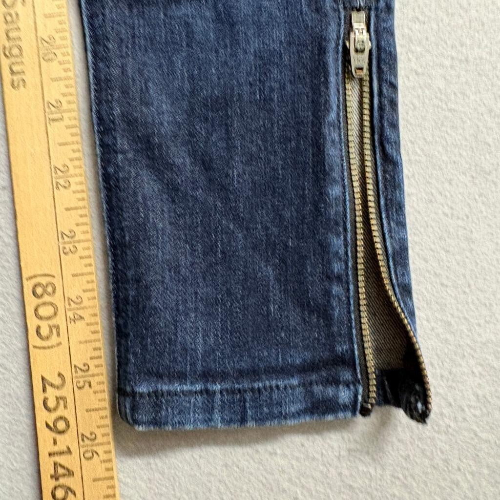 Rag & Bone Kensington Skinny Jeans Womens 26 Blue Denim Moto Zipper Ankle