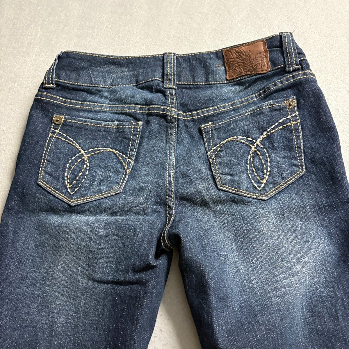 Paris Blues Jeans Womens Size 7 Dark Wash Straight Leg Stretch Denim Blue Pants