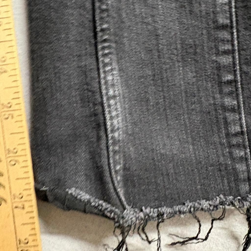 HM Girls Bootcut Jeans Size 20 Black Denim Low Waist Cargo Pockets Raw Hem