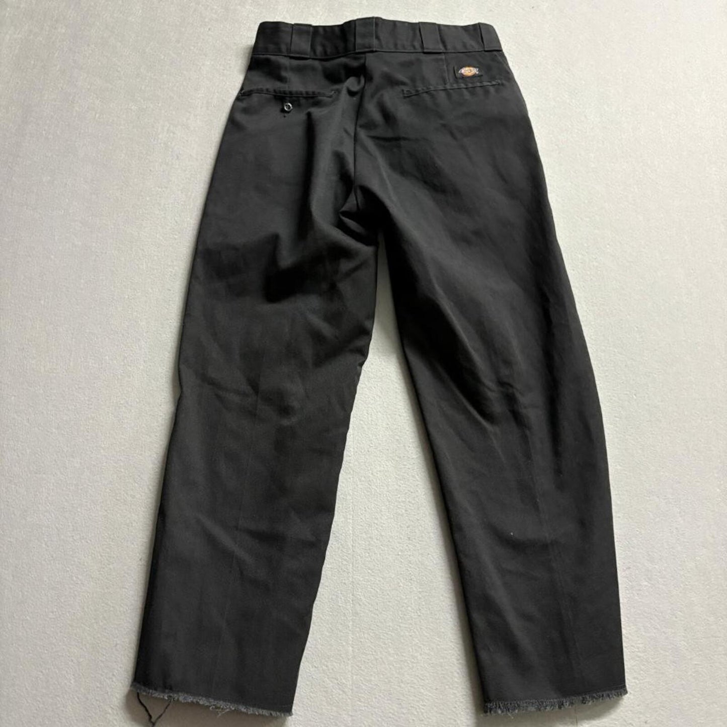 Dickies 874 Original Fit Mens Pants 30x27 Black Raw Hem Cut Off Workwear