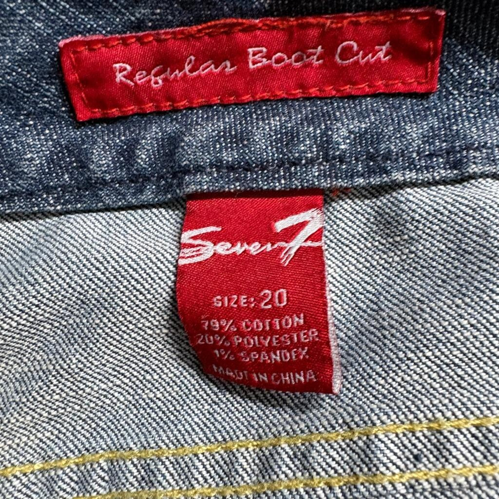 Seven7 Premium Regular Boot Cut Jeans Womens Size 20 Blue Denim Stretch