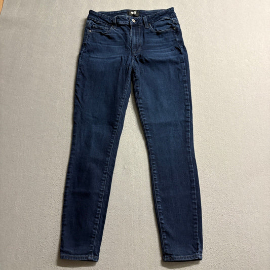 Paige Hoxton Ankle Skinny Jeans Womens 28 High Rise Dark Wash Stretch Denim Blue