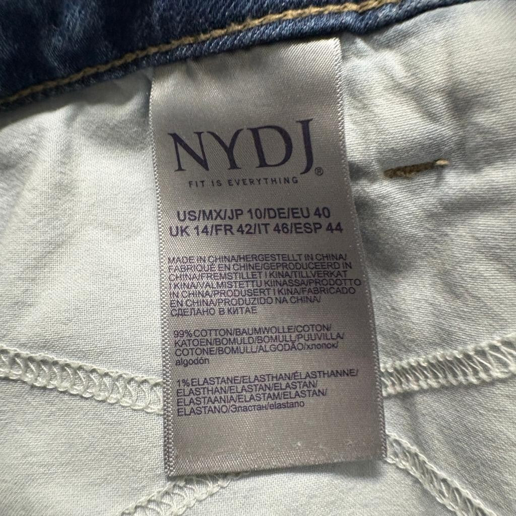 NYDJ Sheri Slim Jeans Womens Size 10 Blue Denim Lift Tuck Stretch Crop