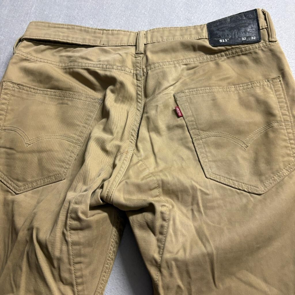 Levis 511 Slim Fit Jeans Mens 32x32 Brown Khaki Denim Pants