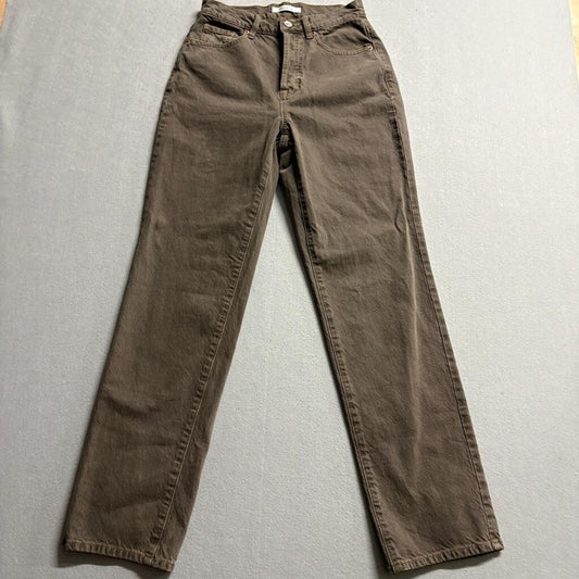 PacSun Dad Jean Brown Denim High Rise Button Fly Jeans Womens Size 25