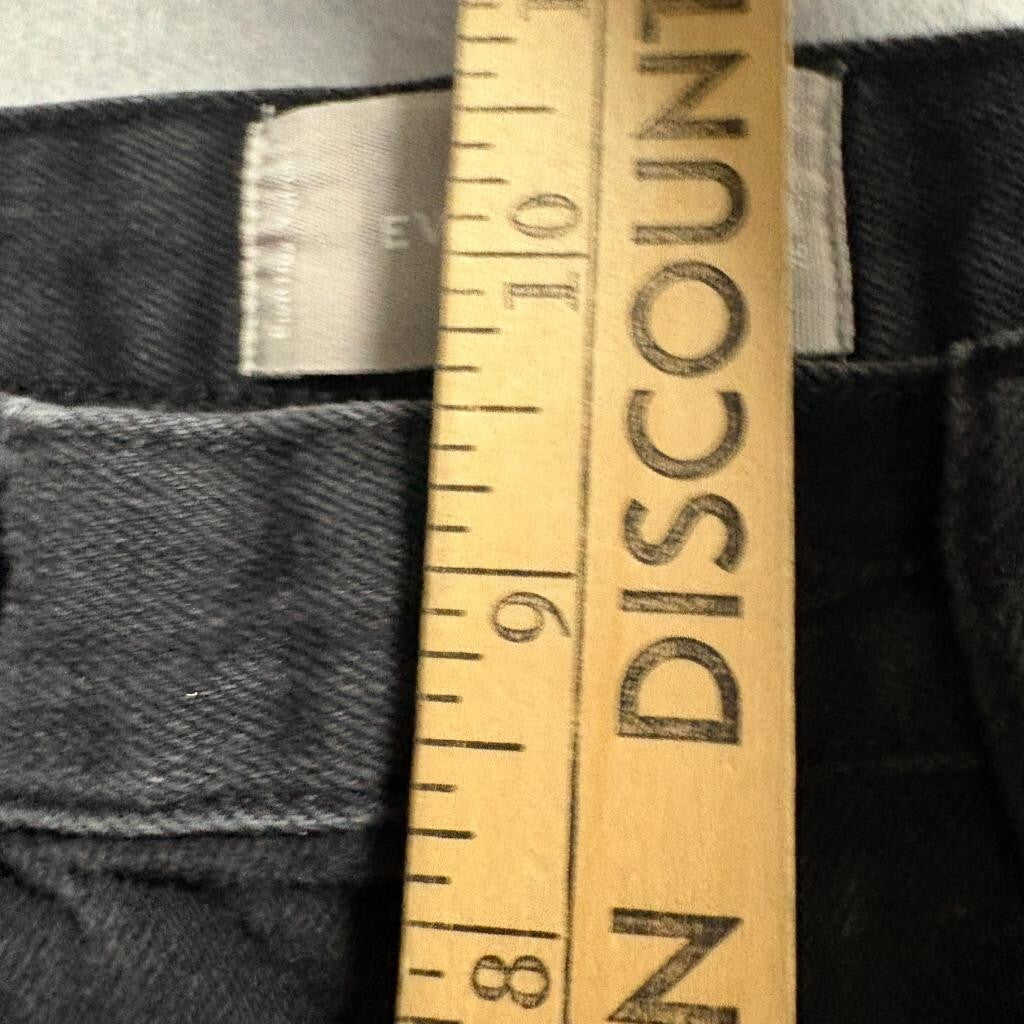 Everlane High Rise Skinny Jeans Womens 26 Black Denim Raw Hem Stretch