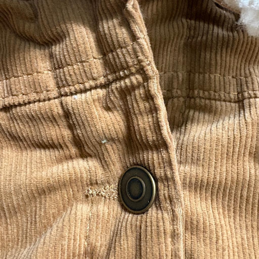 BHJ S.California Corduroy Jacket Womens XL Brown Sherpa Collar Trucker Coat