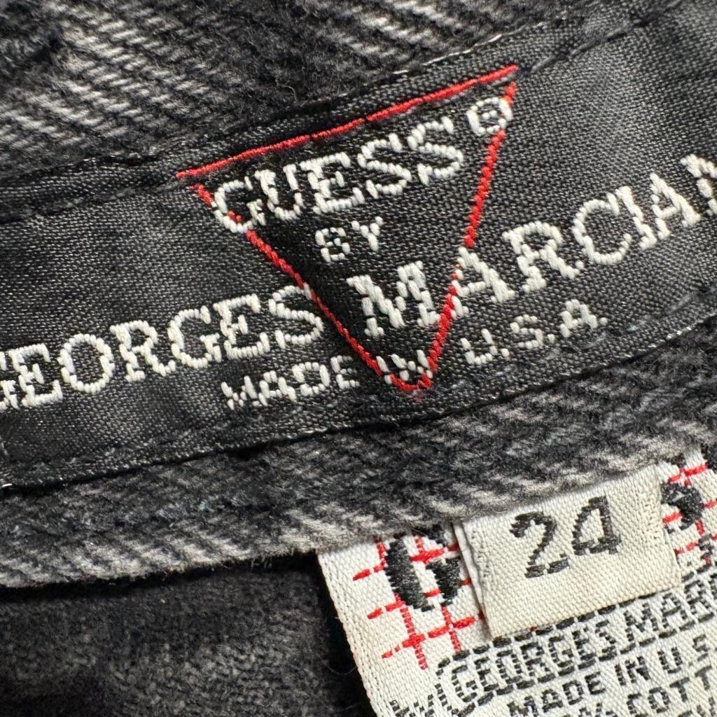 Vintage Guess Georges Marciano Jeans Womens 24 Black Denim High Rise Raw Hem USA
