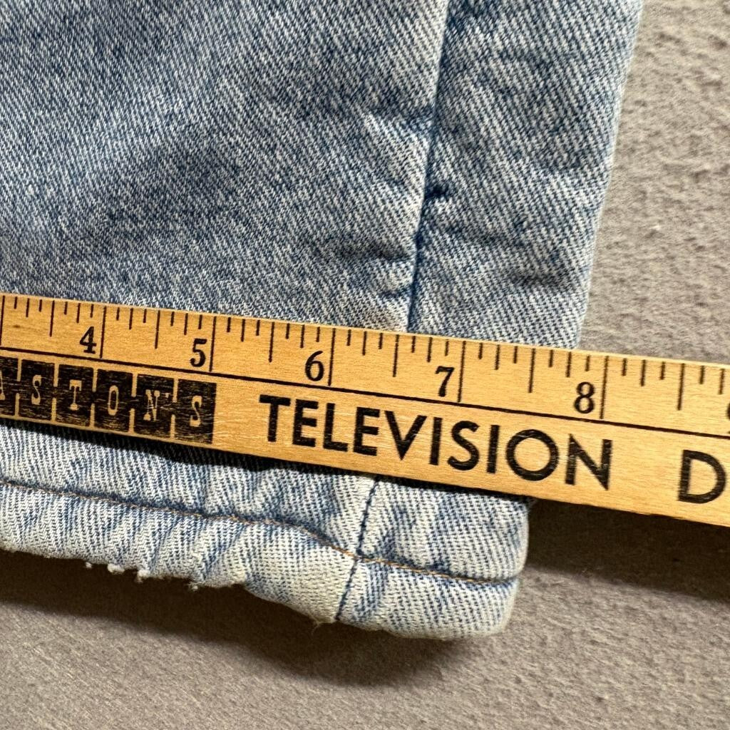 Vintage Lands End Fleece Lined Jeans Mens 32 Made in USA Red Fleece Denim Blue