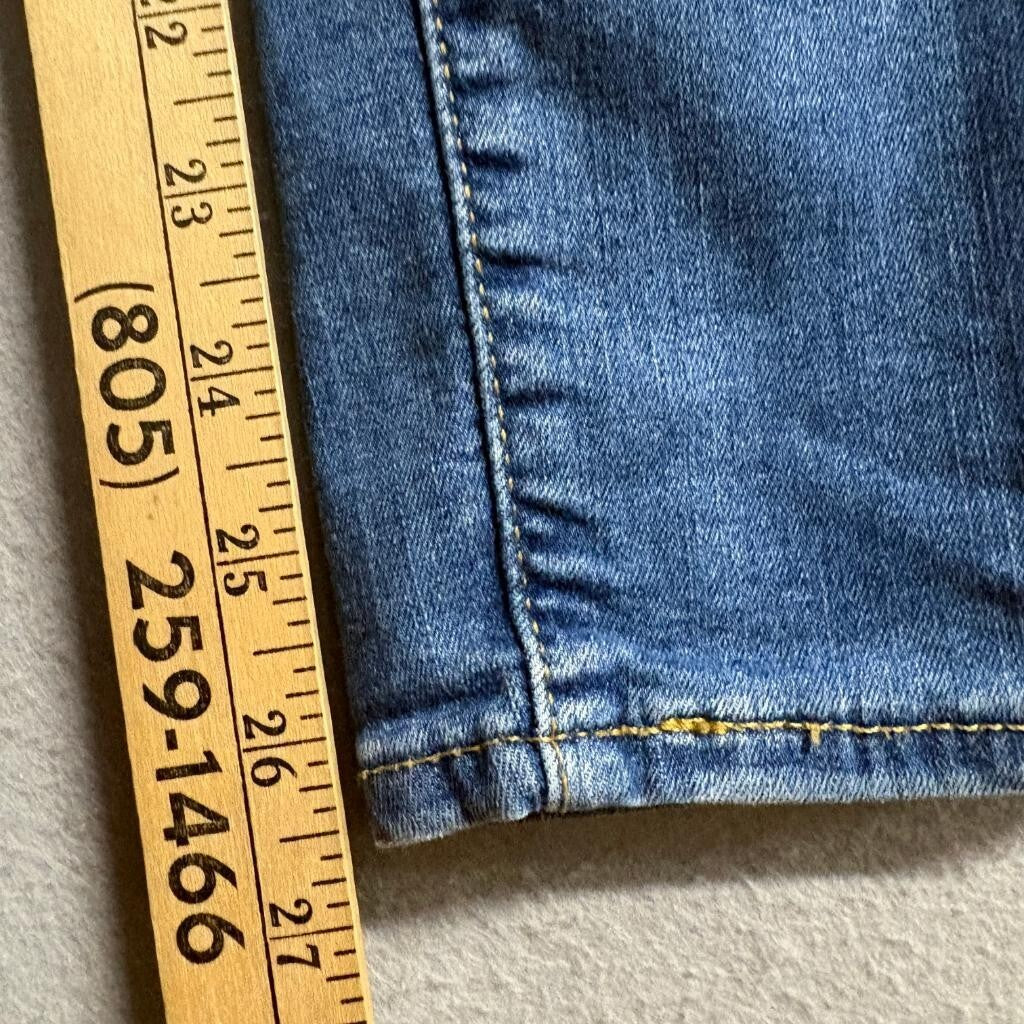 Levis 720 High Rise Super Skinny Jeans Womens 28 Distressed Ripped Blue Denim