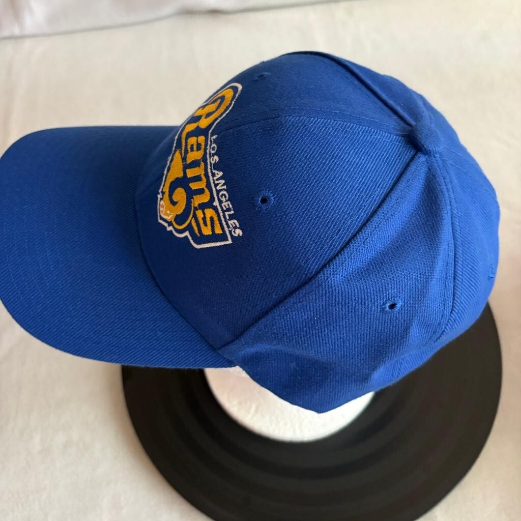 Los Angeles Rams Hat Cap Mens One Size Blue Yellow Embroidered Hook Loop