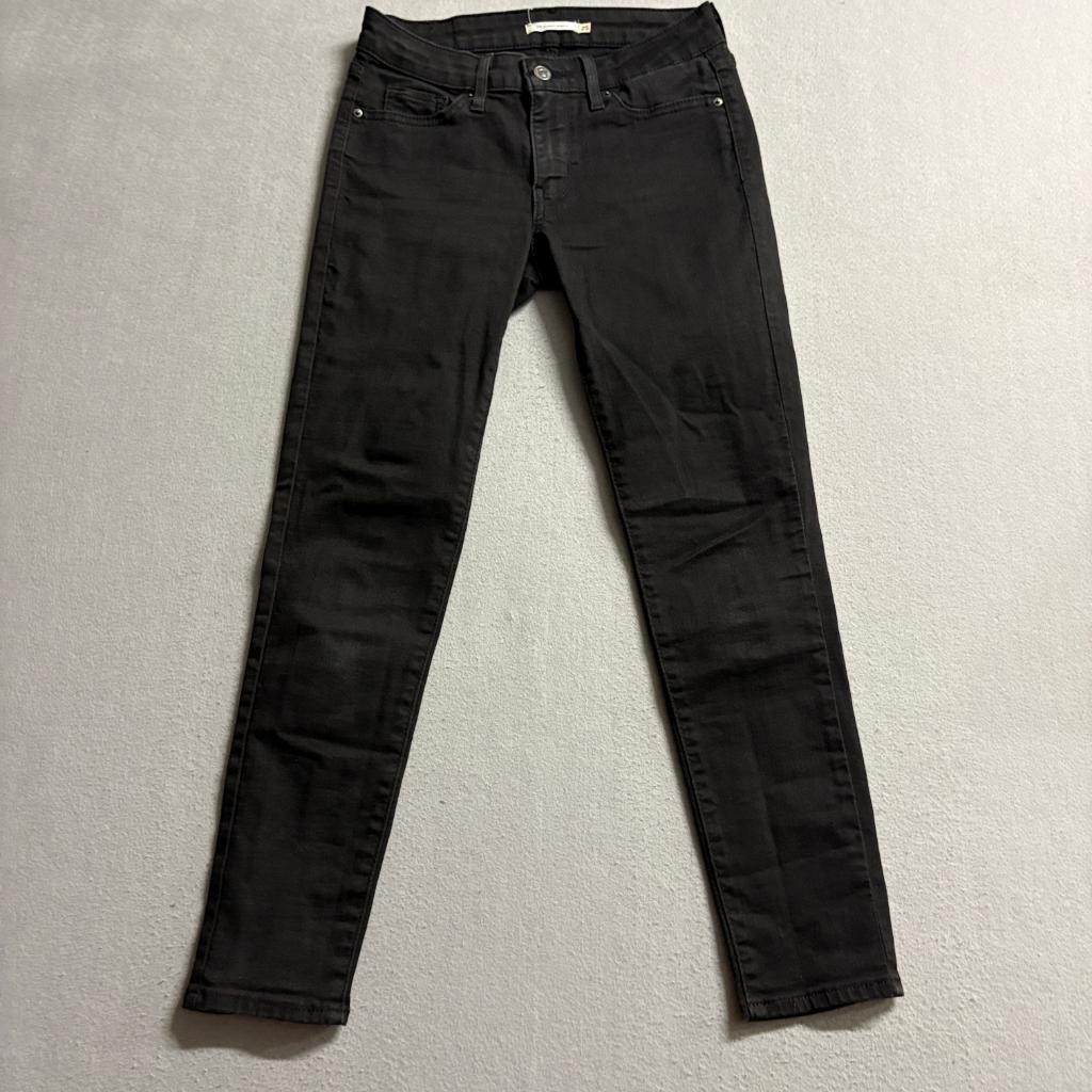 Levi's 711 Skinny Ankle Jeans Womens Size 25 Black Stretch Denim