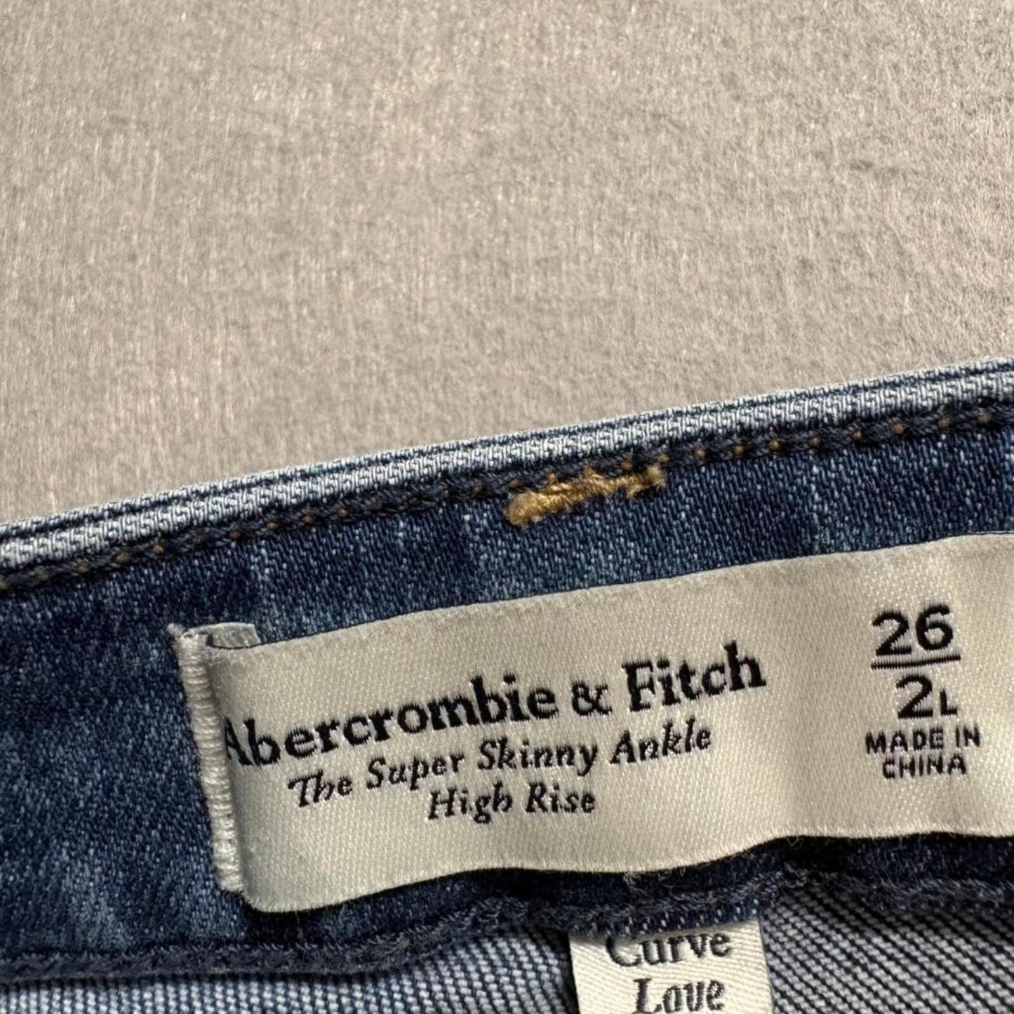 Abercrombie & Fitch Curve Love Super Skinny Ankle High Rise Jeans 26 2L Blue