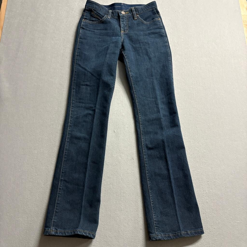 Wrangler Q-Baby Ultimate Riding Jeans Womens 1/2x34 Dark Wash No Gap Waistband