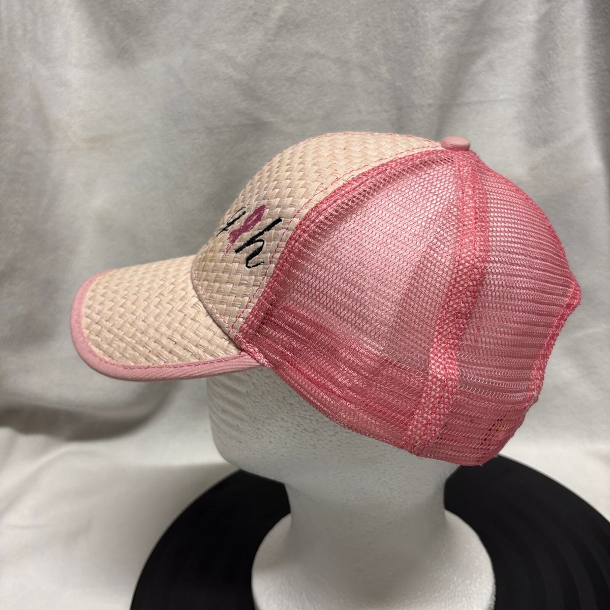 Breast Cancer Awareness Trucker Hat Pink Straw Woven Mesh Back Snapback OTTO - Photo 5