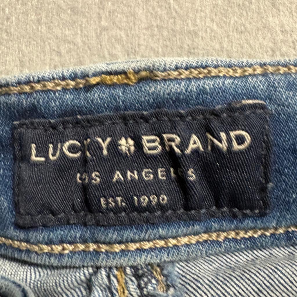 Lucky Brand Bridgette High Rise Skinny Jeans Womens 0/25 Blue Button Fly Raw Hem