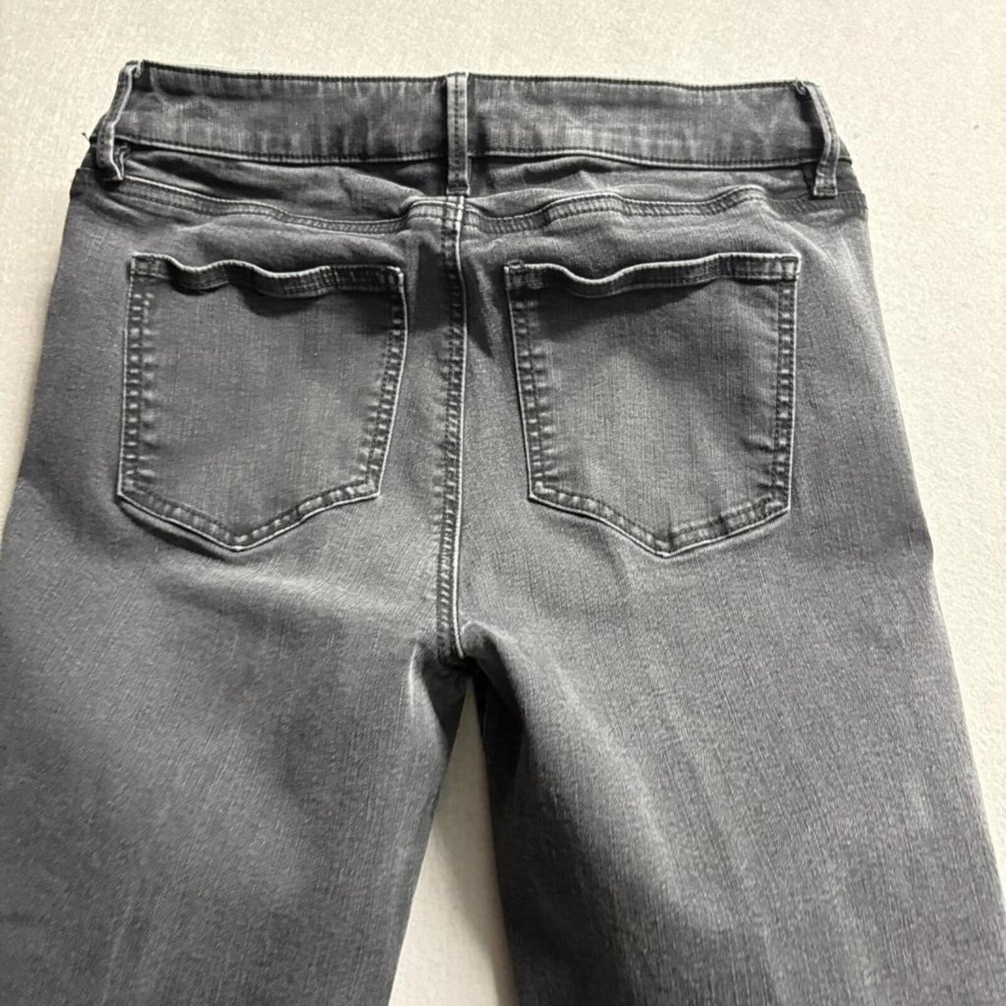 Ann Taylor Curvy Fit Slim Bootcut Jeans Womens 6 Gray Denim Stretch Mid Rise