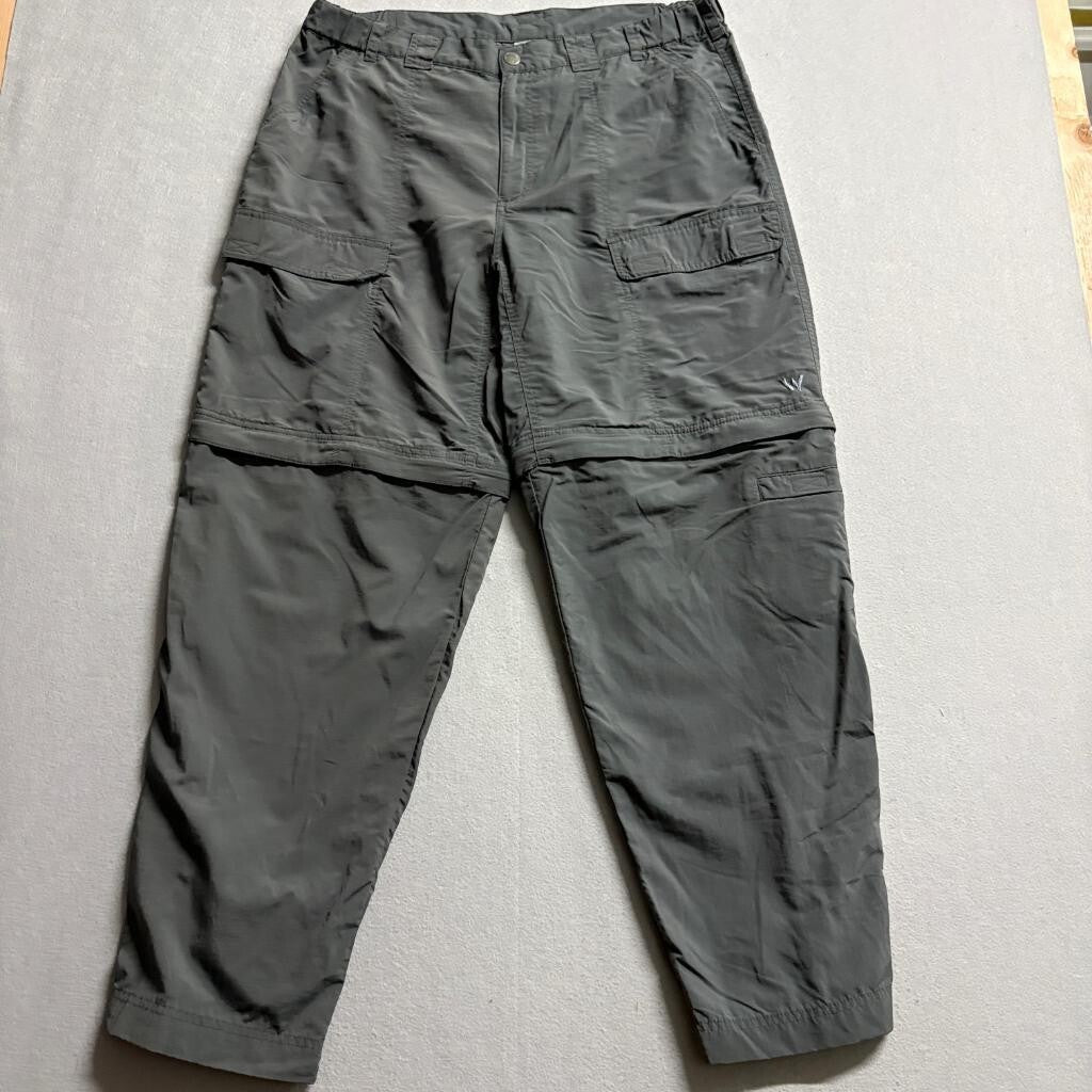 White Sierra Convertible Cargo Pants Mens Large L/32 Gray Nylon Hiking Trail