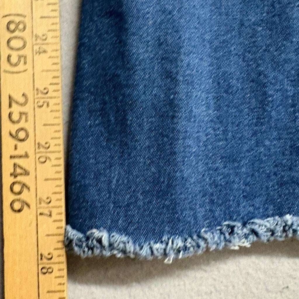 Pastel Jeans Womens 13/14 Blue Denim Flare Raw Hem High Rise Stretch Pants